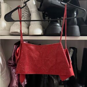 Red Zara cropped top